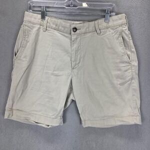 Faherty Shorts Mens 33 Beige Island Life Stretch Casual Summer Cotton